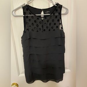 Loft polka dot tank. Size XS. Small hole in the back.